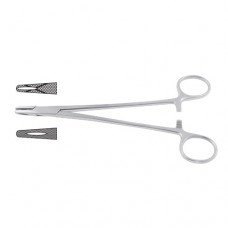 Metzenbaum Needle Holder One Grooved and Fenestrated Jaws Stainless Steel, 18.5 cm - 7 1/4"